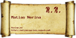 Matias Nerina névjegykártya